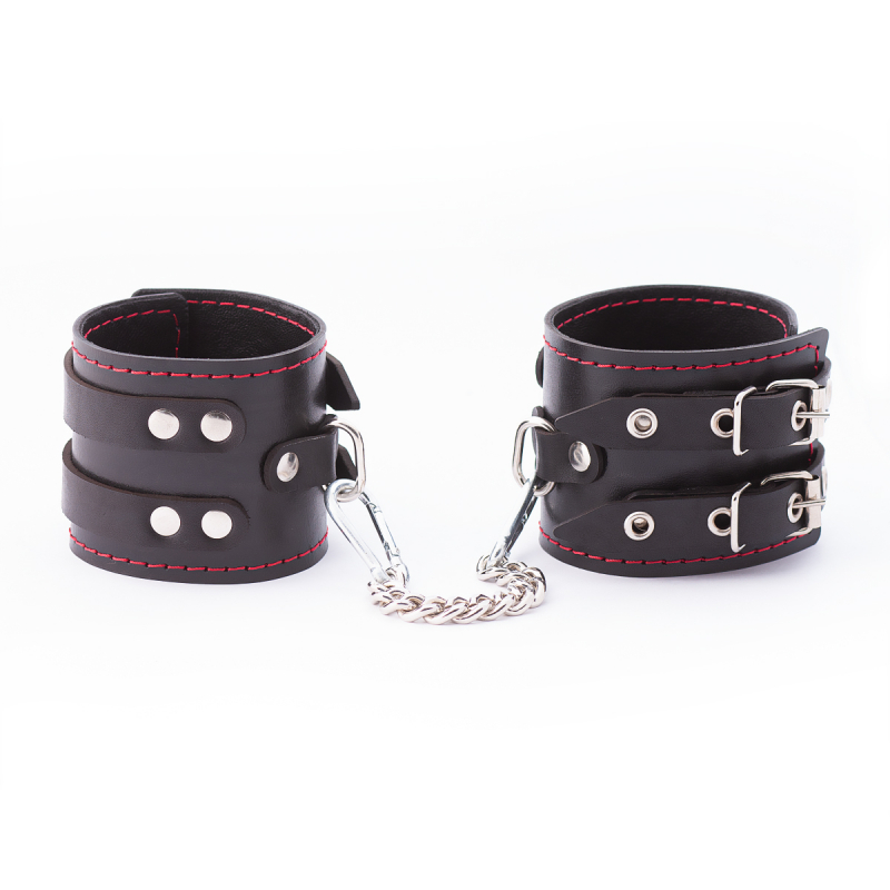 Оковы "Crazy Handmade" черные, кожа 