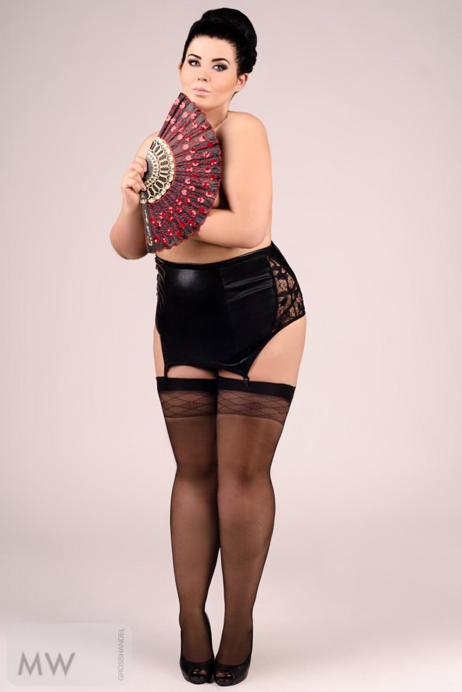 Пояс для чулок "Andalea" "под винил", черный, XXL/XXXL 